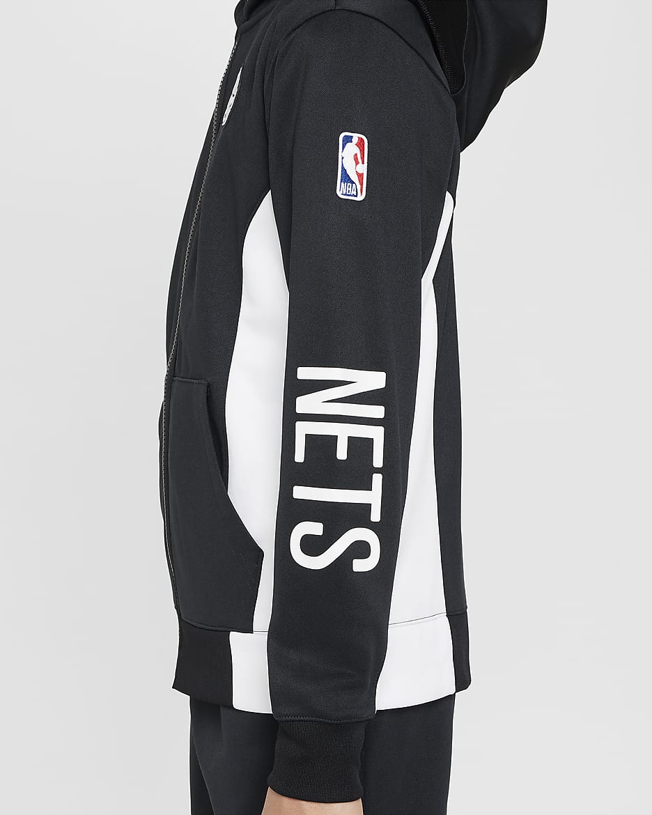 Brooklyn Nets Showtime Older Kids Nike Dri FIT NBA Full Zip Hoodie